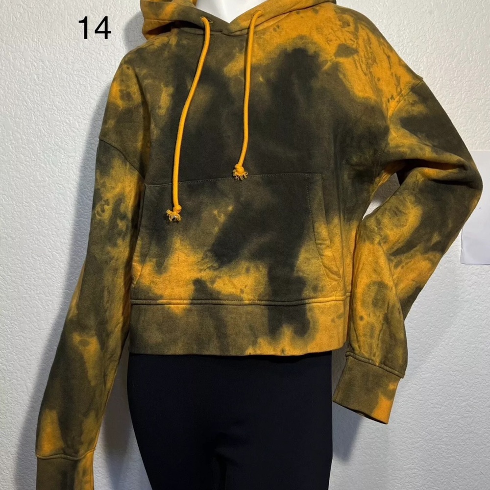 NWT ZARA Women Tie-Dye Hoodie Sz S Oversized Chopped StreetFashion
